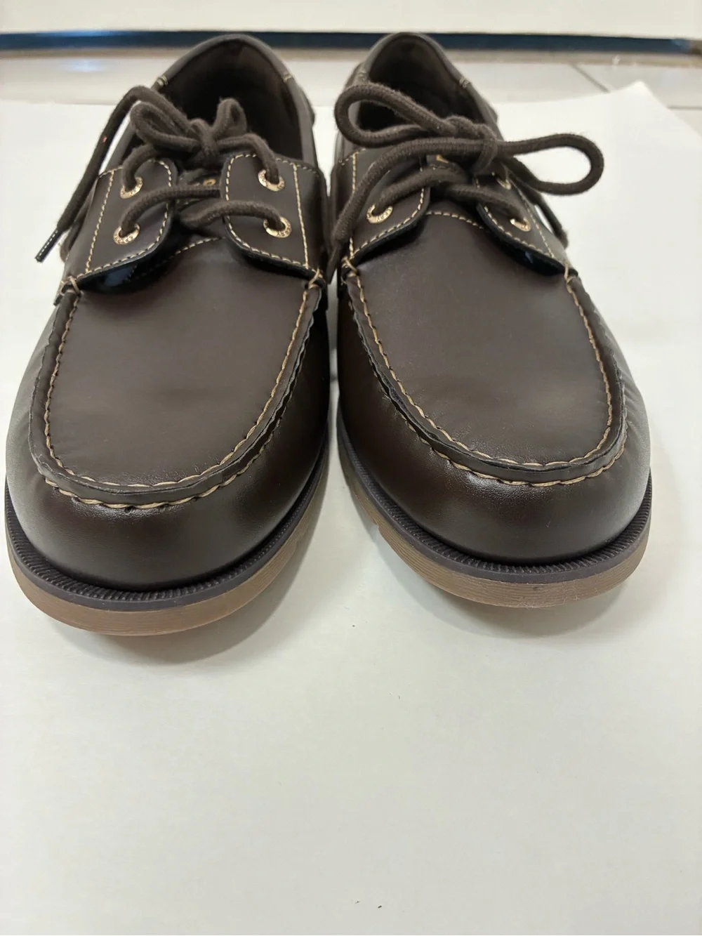 Sperry Men's Dark Brown Leather Lace-Up Boat Shoes Size 13